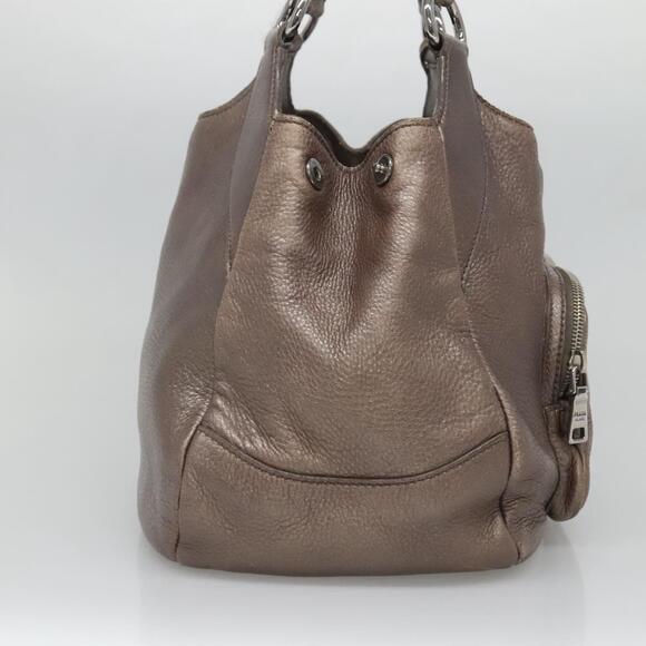 PRADA Tote Bag Leather Silver - Picture 4 of 13